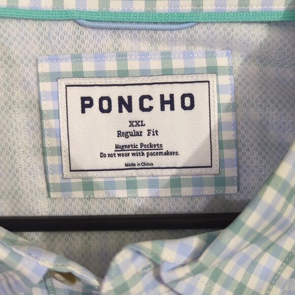 Poncho Shirt Men's XXL Multicolor Long Sleeve Button Up Magnetic Pockets - Picture 4 of 11